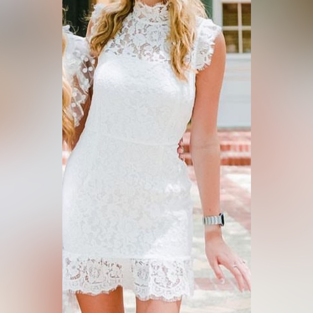 White Lace Mini Dress